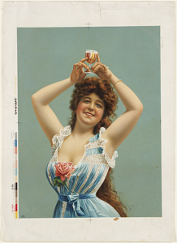 An example of advertising in the beer industry in the early 1900s in the US (Boston Brewery), through the male gaze. [Attribution: Boston Public Library, licensed under the Creative Commons Attribution 2.0 Generic license]
